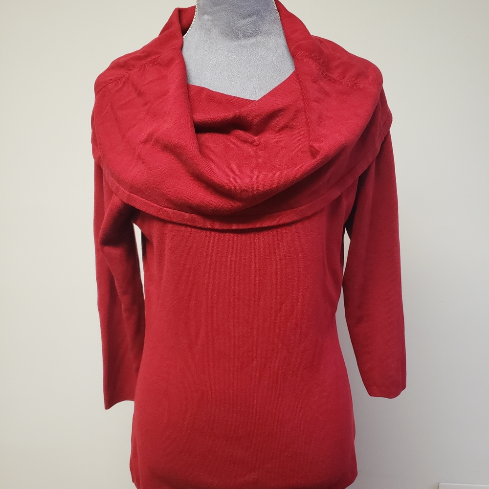 Karen Kane Rich Red Cowl Neck Sweater